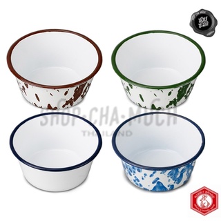 ขันน้ำ ถ้วยขนม สลัดสี Enamel 12 ซม. Rabbit กระต่าย น้ำเงิน/เ…