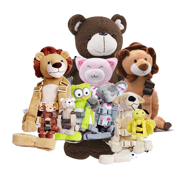 2 in 1 Bear Safety Harness กระเป๋าเป้สะพายหลังเด็ก, สายสายจูงเดิน Anti-lost Safe Rope Anti-loss Walk กระเป๋าเป้สะพายหลัง
