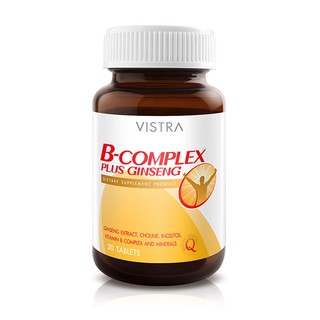 VISTRA B-Complex Plus Ginseng วิสทร้า วิตามินบีรวมผสมโสม 30 Tabs.