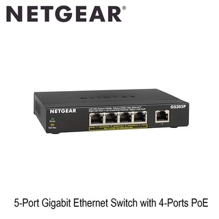 Netgear (GS305P) 5-Port Gigabit Ethernet Switch with 4-Ports PoE ประกันศูนย์ไทย