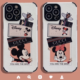 iPhone case เคสไอโฟน Gucci Mickey Minnie iphone13 13pro 13promax 12 12Pro 12ProMax 11 11Pro 11ProMax X XS XR XSMAX SE2020 7 8 7Plus 8Plus เคสป้องกัน iPhone หยดได้