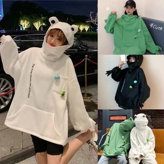 พร้อมส่ง เสื้อกันหนาว เสื้ออู้ดลายกบกับฮุ้ดกระต่าย น่ารัก เเบบใหม่งานเกาหลี ผ้าดีไม่ซ้ำใคร#119-1191