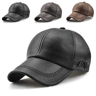 New Fashion Winter Unisex PU Leather Baseball Cap Outdoor Windproof Cold Protection Trucker Hats Warm Hat Golf Hats