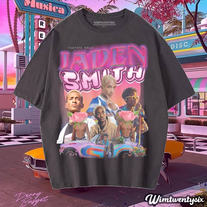 JADEN SMITH VINTAGE RAP TEE (OVERSIZE DARK GREY T-SHIRT)