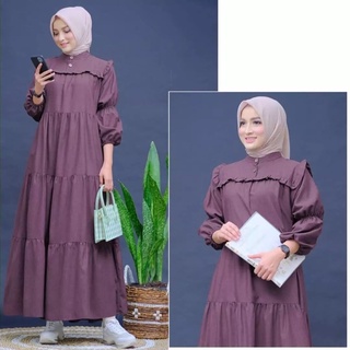 Syabela Midi Dress มุสลิม M L XL XXL ใหม่ล่าสุด Gamis Polos โมเดลล่าสุด 2022