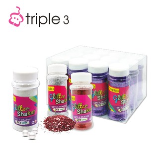 Triple3 กากเพชรหลากสี Glitter Shaker 80G.