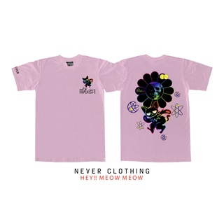 NEVER CLOTHING เสื้อยืด แขนสั้น รุ่น HEY MEOW MEOW สีชมพู