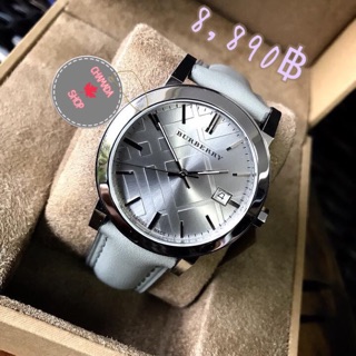 🍃BURBERRY BU9036 LIGHT GREY DIAL GREY LEATHET WATCH