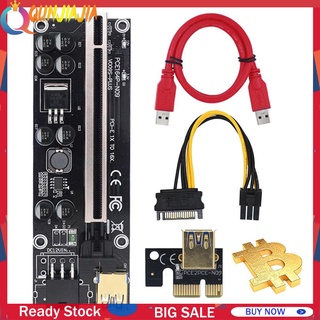 Ver 009S Plus Pcie Riser Pci Express 1x To 16X อะแดปเตอร์อะแดปเตอร์ Sata 15Pin To 6Pin