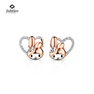 [Sanrio ลิขสิทธิ์แท้] Jubilee Diamond - TWO-WAY PAVE SPARKS STUD EARRINGS: MY MELODY