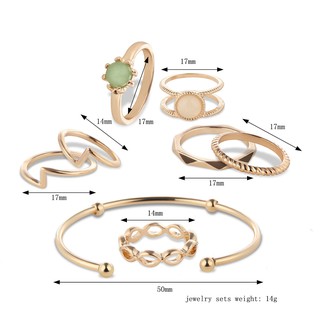 TANITTgemsเซ็ทเครื่องประดับแหวนหลากดีไซน์พร้อมกำไลเข้าชุด