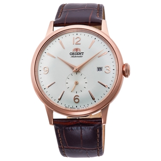 Orient BAMBINO Classic Mechanical, สายหนัง รุ่น RA-AP0001S (ขอบสีโรสโกลด์ หน้าขาว)