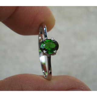 PY Beauty +++แหวนเงิน 925 Sterling silver ฝังพลอยไดออฟไซด์ (Natural Diopside) 1 เม็ด น้ำหนัก 0.60 กะรัต แท้ทุกรายการค่ะ