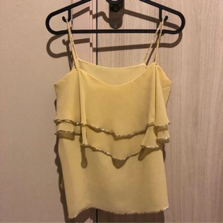 เสื้อสายเดี่ยว ไซส์s-mต้นๆใส่สวย ชีฟองเกรดดีนะคะ(มือสองใช้น้อย)