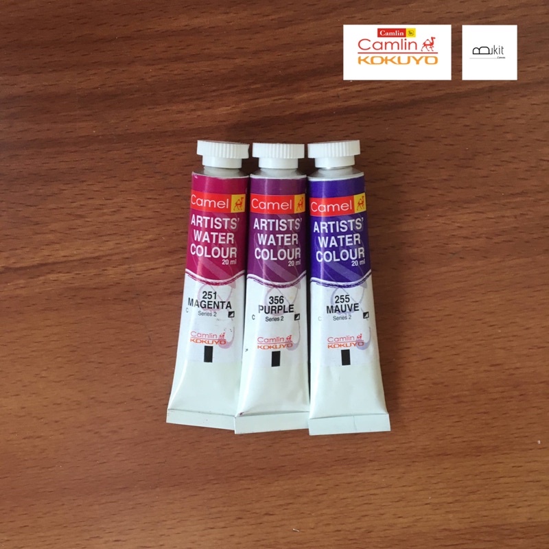 สีน้ำคุณภาพเกรด Artist Watercolor แบรนด์ Camel ( Camlin ) จากประเทศอินเดีย ( โทนม่วง )