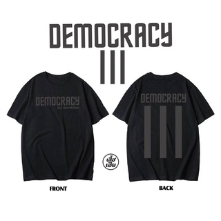 ย้อนยุค(🔥พร้อมส่ง🔥)เสื้อDEMOCRACY เสื้อยืดประชาธิปไตย แบบสตรีท ผ้าCOTTON 100%S-5XL