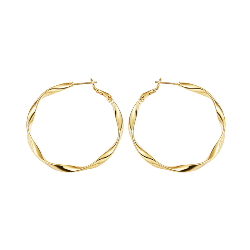 Vnox ต่างหูห่วงสแตนเลสขนาด 50 มม . สําหรับผู้หญิง