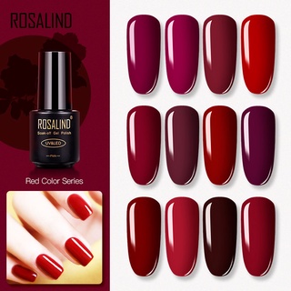 ยาทาเล็บเจล Rosalind สีแดง 12 สี