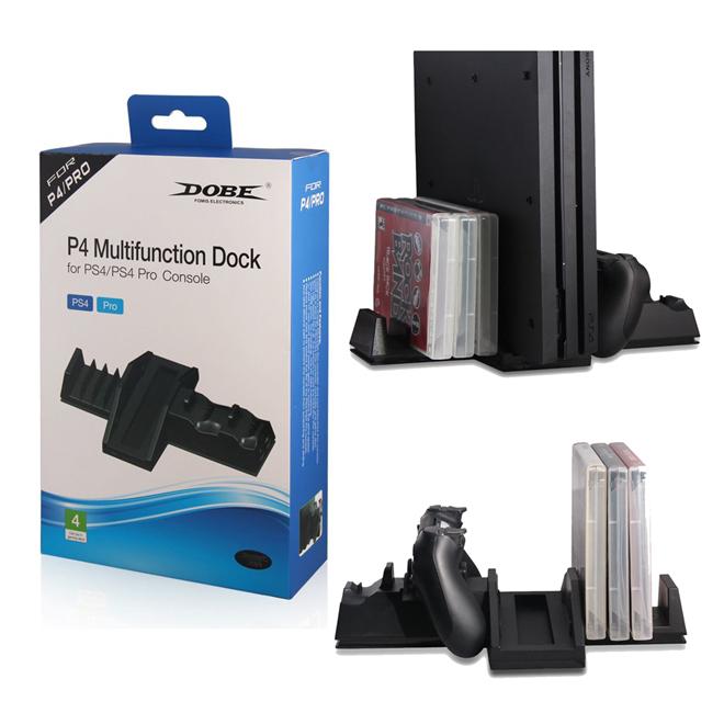 แท่นวางอเนกประสงค์พร้อมพัดลมระบายอากาศ Dobe Multifunctional Dock for Playstation 4 / Pro (มีช่องวางแผ่นเกมส์)