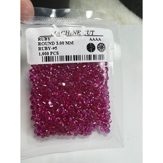 Synthetic Corundum #5Ruby Round 3.00mm 1000pcs(Machine cut).