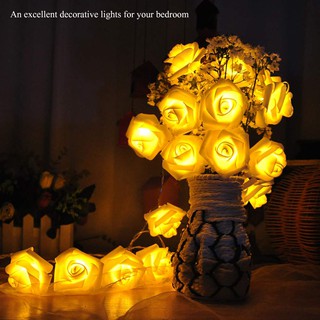สายไฟประดับดอกกุหลาบ 1.2 ม. 10 LED 6 สี