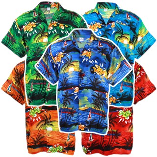 🌴 ไซส์ S เสื้อเชิ้ตฮาวาย เสื้อสงกรานต์ Hawaiian Shirt HW267