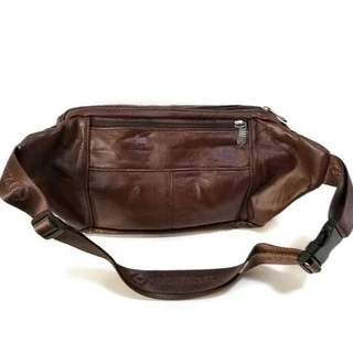 Leather lnc กระเป๋าคาดเอว-คาดอกหนังแท้ 3 ชั้น ขนาดไซร์M-L รุ่น LKSP001