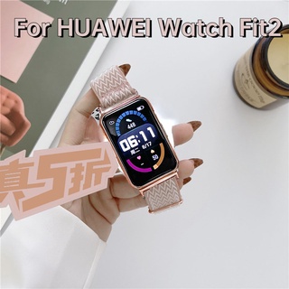 สายนาฬิกาข้อมือไนล่อน แบบยืดหยุ่น สําหรับ HUAWEI Watch Fit2 HUAWEI Watch Fit2 Samsung Watch Strap 20 22 มม.