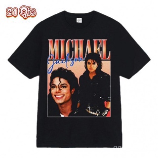 21 สินค้าเดิม/เสื้อยืดคอกลม/Michael Jackson Forever God/ผ้าฝ้าย 100% Oversize SML ดำ&amp;ขาว unisex🔥