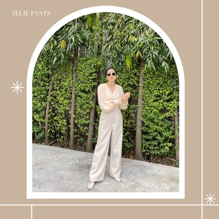 Zelie Beige Pants กางเกงขายาวเอวสูง งานตัดเย็บเอง