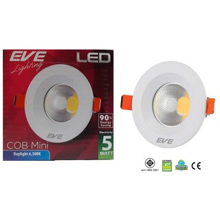 EVE โคมดาวน์ไลท์ LED MINI หน้ากลม 5W Daylight