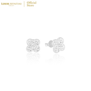 Louis Montini (Jewelry) Sterling Silver 925 Earrings ต่างหูเงินแท้ 92.5% ต่างหูผู้หญิง รูปดอกไม้ LJER27