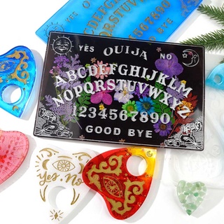 แม่พิมพ์ซิลิโคนเรซิ่น อีพ็อกซี่ รูปเกมกระดาน Ouija สไตล์โกธิค สําหรับทําเครื่องประดับ พวงกุญแจ จํานวน 2 ชิ้น