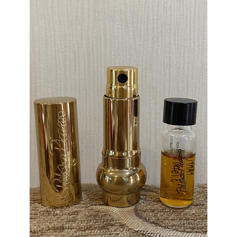 Paloma Picasso Vaporisateur Bijou Parfum 7.5 ml & refillable cone luxury gold set.