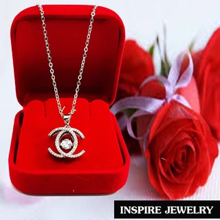 Inspire Jewelry ,จี้เพชรสวิส ดุ๊กดิ๊กได้ แฟชั่นอินเทรนสุดๆ  พร้อมสร้อยคอ  และกล่องกำมะหยี่ สำหรับวันพิเศษ        .