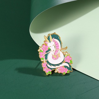 Spirited Away เข็มกลัด รูปการ์ตูนมังกรขาว เครื่องประดับ สําหรับเพื่อน เก็บสะสม