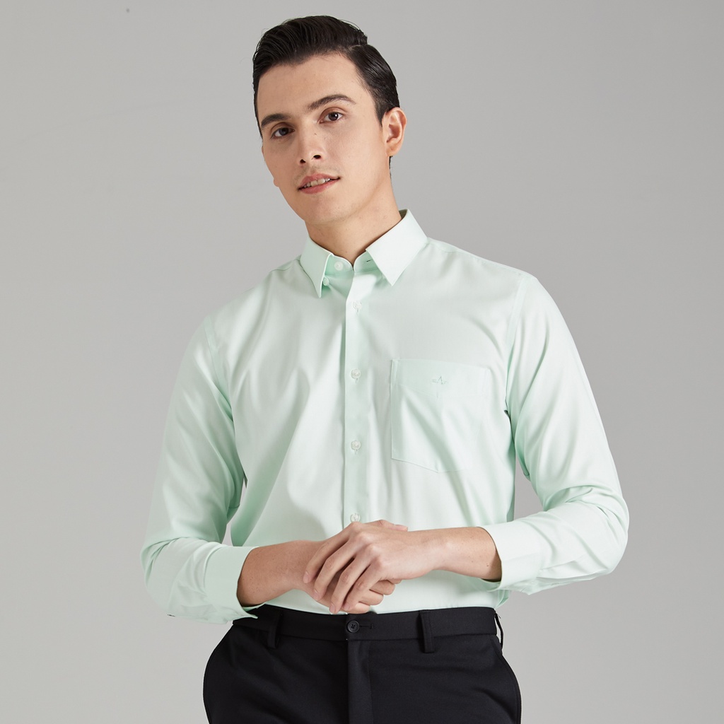 ARROW No.5 SHIRT เสื้อเชิ้ตทำงาน ประหยัดไฟเบอร์ 5 แขนยาวสีเขียว ทรง COMFORT FIT รหัส MACC7B8 LR