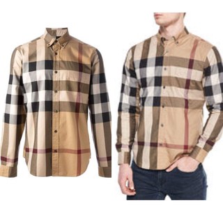 Burberry Thornaby CAMEL Plaid Slim Fit Button-Down Shirt
