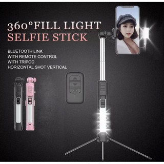 ใหม่ SelfieStick ขาตั้งกล้องA18 โทรศัพท์มือถือAll-In-One บลูทูธSelfieพร้อมเติมแสง