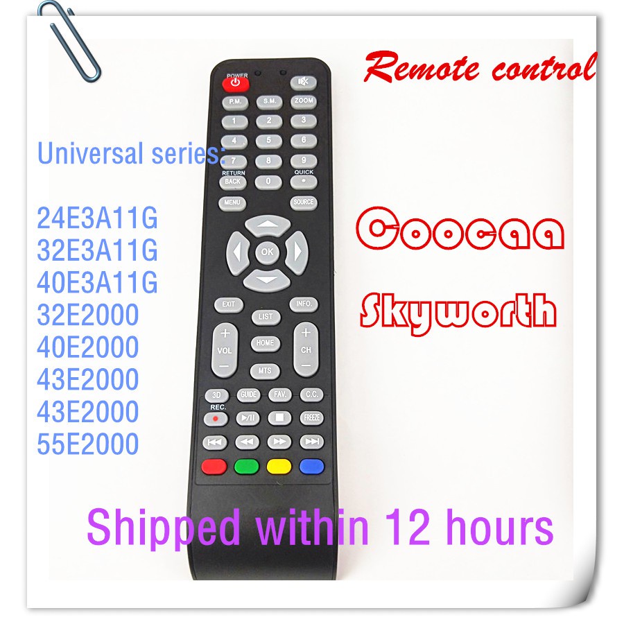 Skyworth Smart TV Remote 32E2000 40E2000 43E2000 32E200A 50E3000 และ 50E3300 32E380i, 40E380i, 43E38