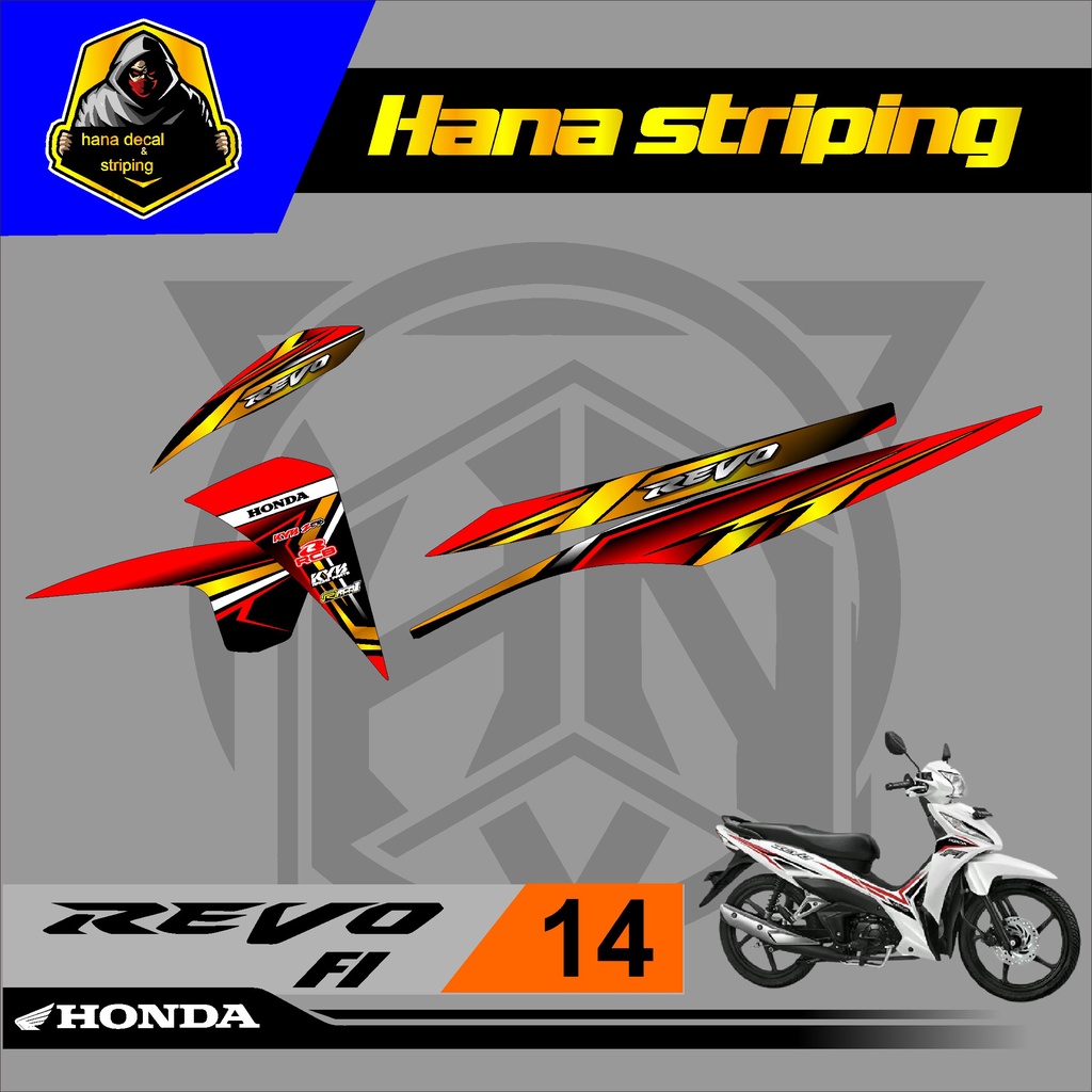 Honda Revo F1 Striping Sticker - Semifull Strip Sticker รหัสออกแบบ 014