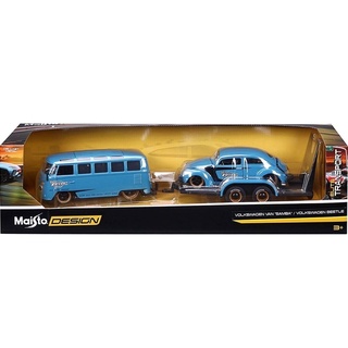 1:24 (Elite Transport) Volkswagen Van “Samba”+ Volkswagen Beetle [Maisto]