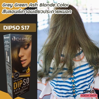 ดิ๊พโซ่ S17 สีบลอนด์เทาอมเขียว สีผม ครีมย้อมผม สีย้อมผม ยาย้อมผม Dipso S17 Grey Green Ash Blonde Hair Color Cream