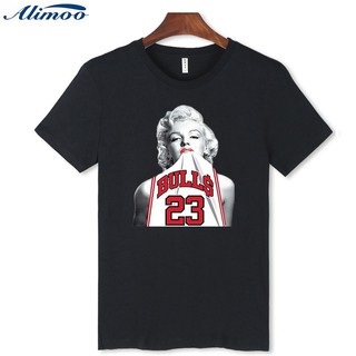 มีไซส์ใหญ่ ผู้ชาย &amp; ผู้หญิง เสื้อยืดผ้าฝ้ายแขนสั้นพิมพ์ลาย Marilyn Monroe สำหรับผู้ชาย XXS-4XLSize S-5XL