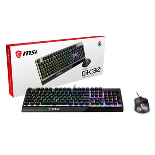 [EN] MSI Vigor GK30 Combo (Plunger Switches) Rubber dome รับประกันศุนย์2ปี #คีย์บอร์ดเกมมิ่ง GK30 COMBO Black / White