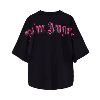 ใหม่เสื้อยืดลําลองสําหรับผู้ชายผู้หญิงแขนสั้นคอกลมพิมพ์ลาย Palm Angels สีโลโก้