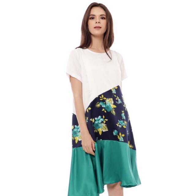 CLAUDINE THREE TONE DRESS | NOURSING GLOW Nursing CLOTHES