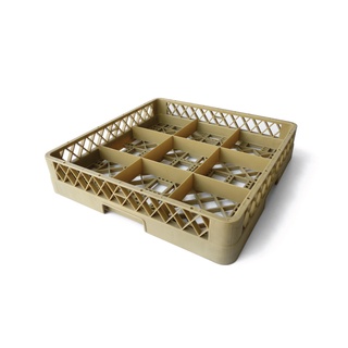 แร็คใส่แก้ว 9 ช่อง เข้าเครื่องล้างจานได้ Glass Rack 9 Compartment Brown - HG401