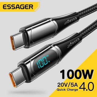 Essager สายชาร์จ USB Type C เป็น USB C 100W 5A สําหรับ Xiaomi Samsung