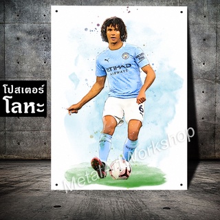 โปสเตอร์โลหะ นาธาน อาเก้ Nathan Ake ภาพวาด สกรีนป้ายเหล็ก รูป ภาพ นักฟุตบอล ตกแต่ง ติดผนัง